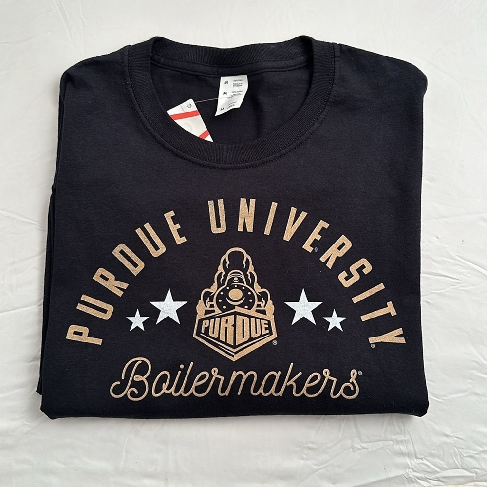 Purdue University Boilermakers black and gold crew neck short sleeve t-shirt